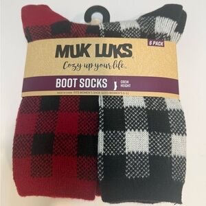 Muk Luks Crew Height Boot Socks 6 Pack Women’s Shoe Sz 6-11 Cozy Yourself Up New